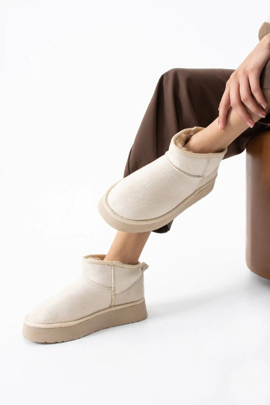 ULTRA MİNİ PLATFORM TABAN BOT - BEJ Melodi Ayakkabı