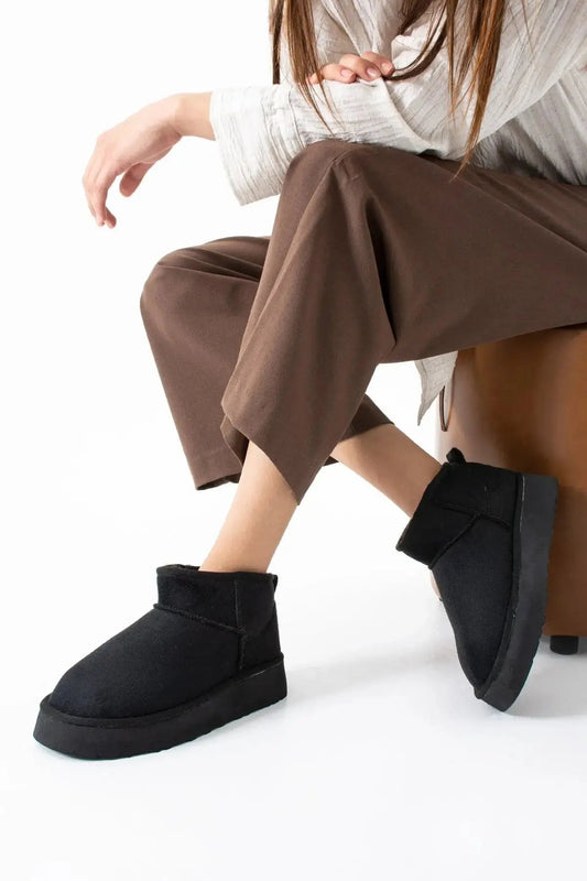 ULTRA MİNİ PLATFORM TABAN BOT - SİYAH Melodi Ayakkabı