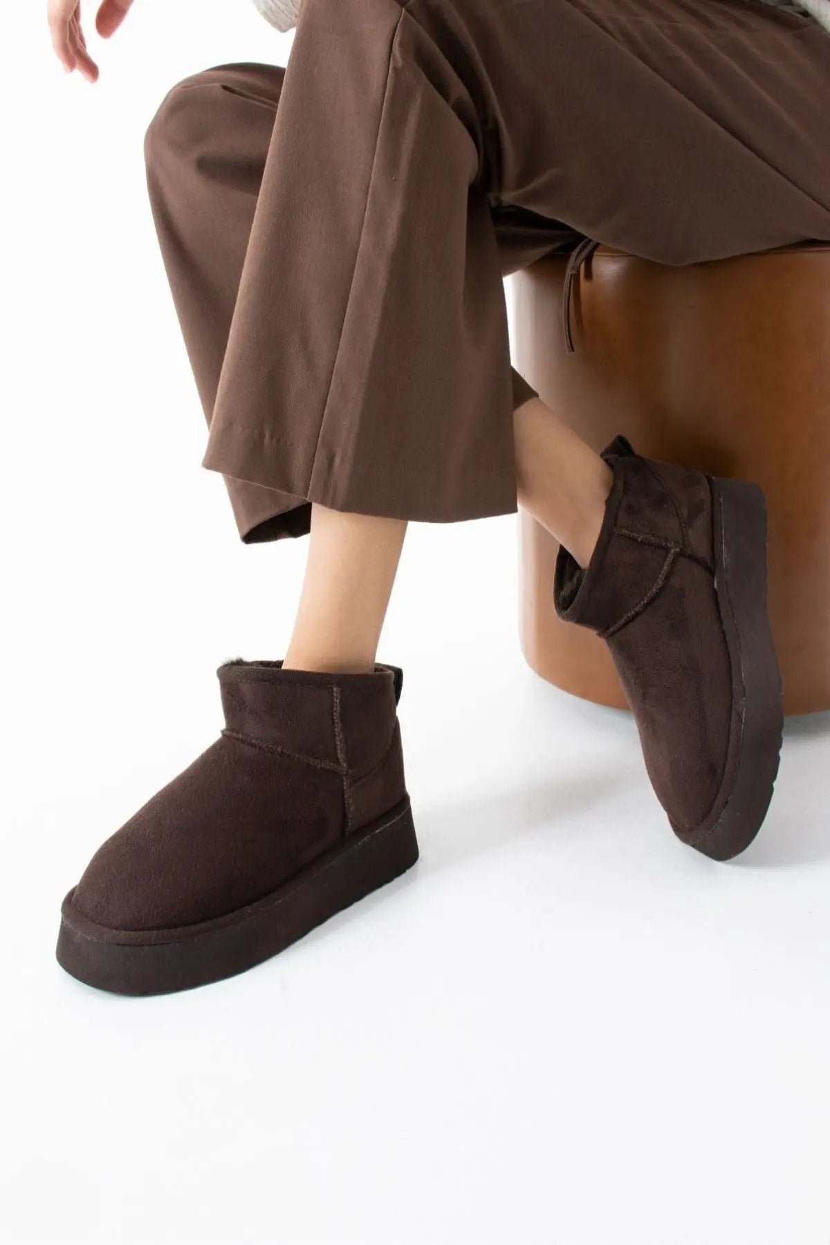 ULTRA MİNİ PLATFORM TABAN BOT - KAHVE Melodi Ayakkabı