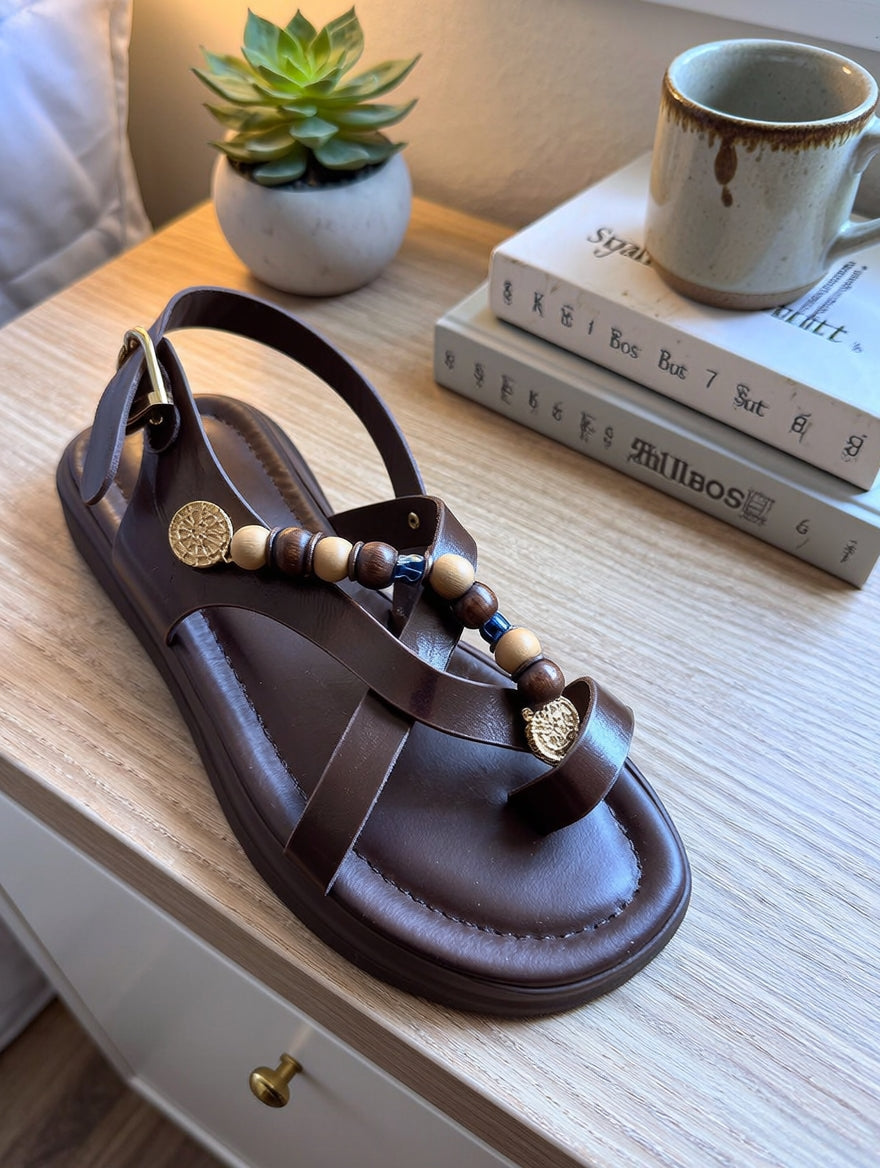 Sela Boncuk Detaylı Rahat Sandalet