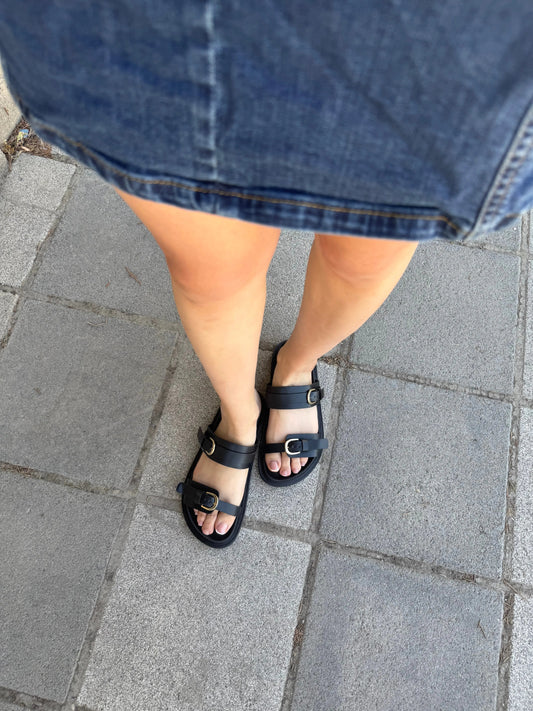 Lavinia Kadın Çift Tokalı Rahat Terlik – Günlük Yazlık Trend Terlik Melodiayakkabı