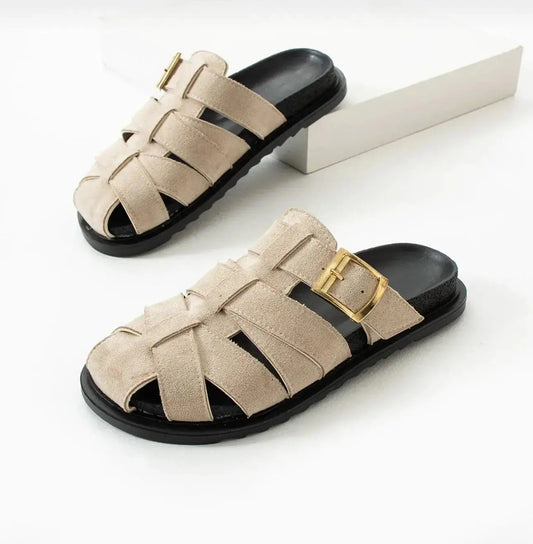 Liora Bej Kadın Sandalet Şık Terlik Rahat Melodiayakkabı