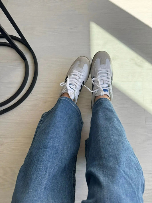 Samb Beyaz Siyah Rahat Günlük Spor Ayakkabı Melodi Ayakkabı