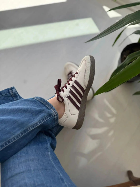 Samb Spor Ayakkabı Rahat Günlük Spor Ayakkabı - Beyaz Bordo Melodi Ayakkabı