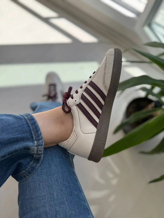 Samb Spor Ayakkabı Rahat Günlük Spor Ayakkabı - Beyaz Bordo Melodi Ayakkabı