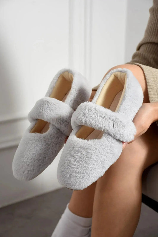 Peluş babet gri renk model fotoğrafı