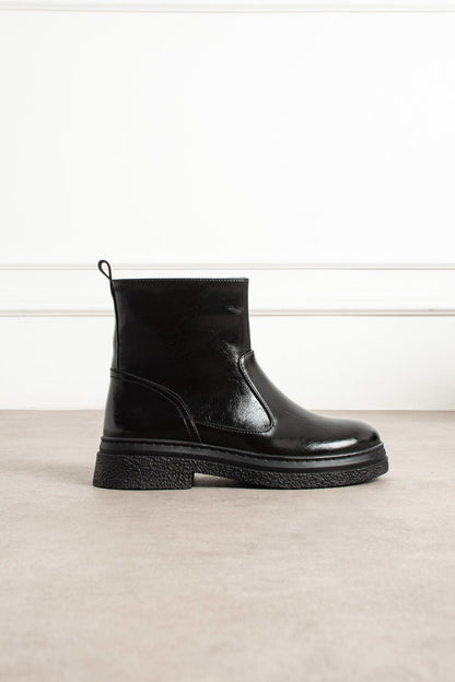 Arden Kadın Kahverengi Rugan Fermuarlı Bot Melodi Ayakkabı