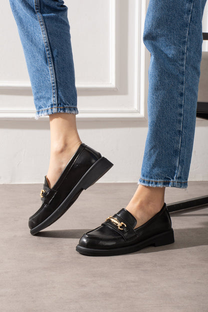 Zincir Detaylı Kadın Loafer Ayakkabı Melodi Ayakkabı