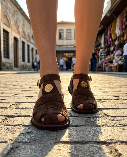 Nuda Hakiki Deri Sandalet