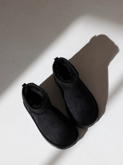 Mini Alçak Taban Süet İçi Kürklü Kadın Bot