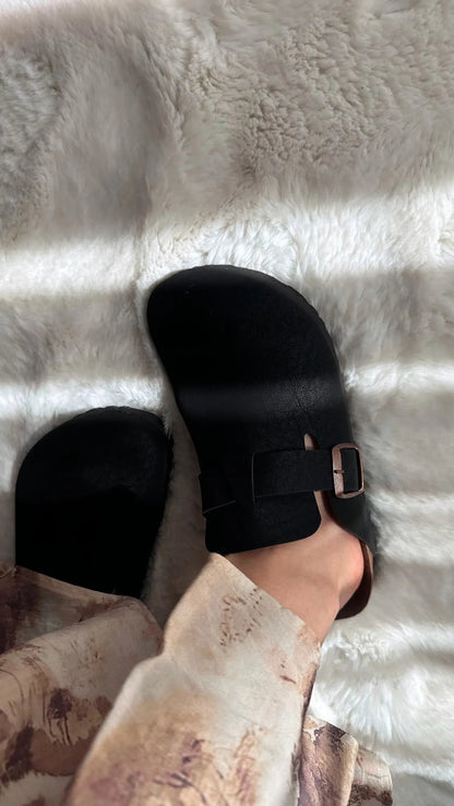 Sabo Önü Kapalı Mantar Taban Terlik Melodi Ayakkabı