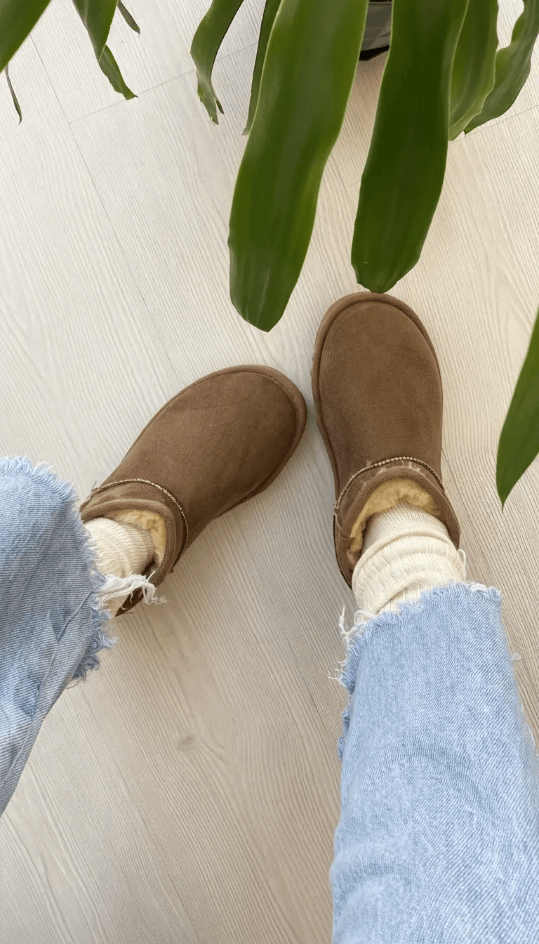 Mini Alçak Taban Süet İçi Kürklü Kadın Bot Melodi Ayakkabı