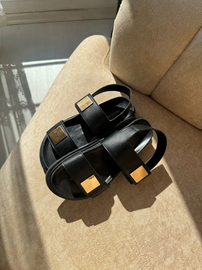 Verona Gold Tokalı Cırtlı Şık Rahat Günlük Kadın Sandalet Melodi Ayakkabı