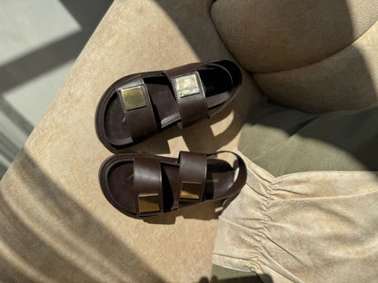 Verona Gold Tokalı Cırtlı Şık Rahat Günlük Kadın Sandalet Melodi Ayakkabı