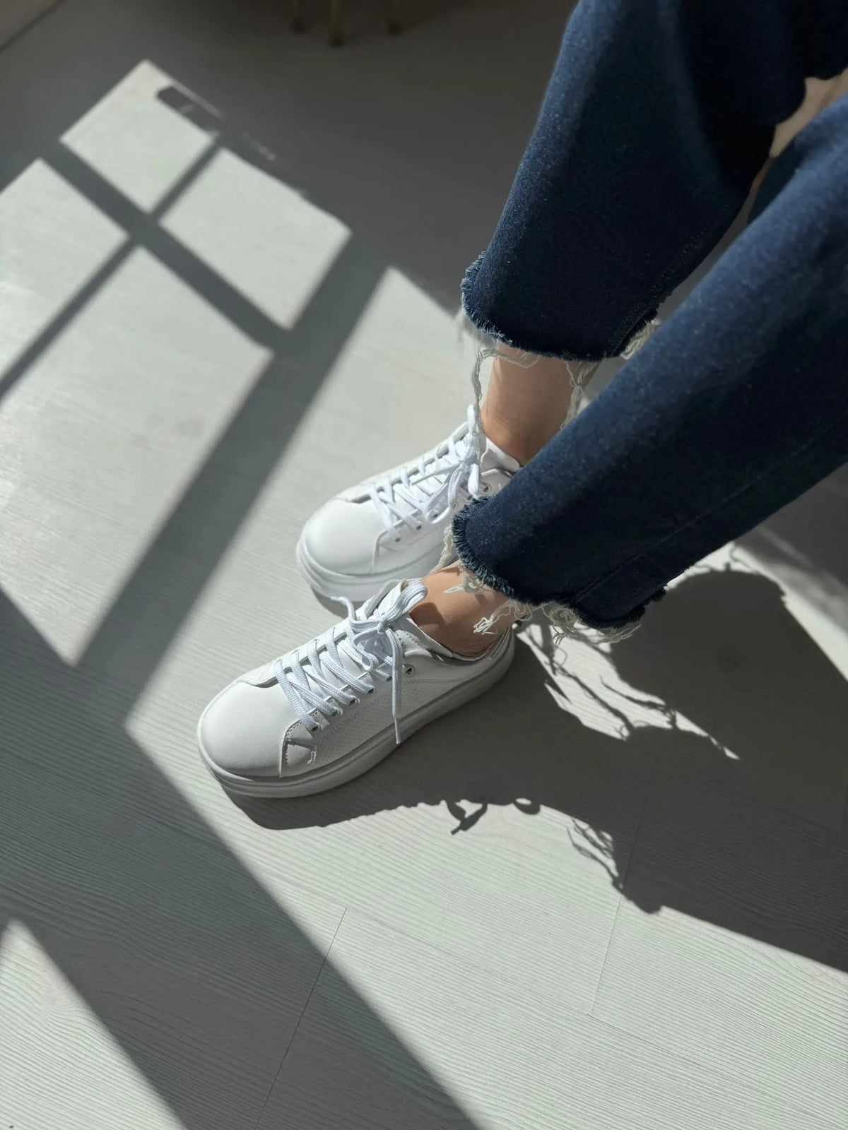 Fray Beyaz Günlük Spor Sneakers Melodi Ayakkabı