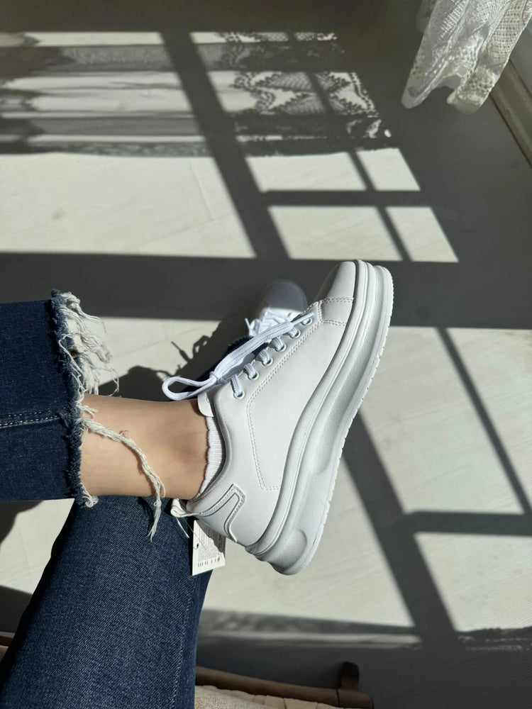 Fray Beyaz Günlük Spor Sneakers Melodi Ayakkabı