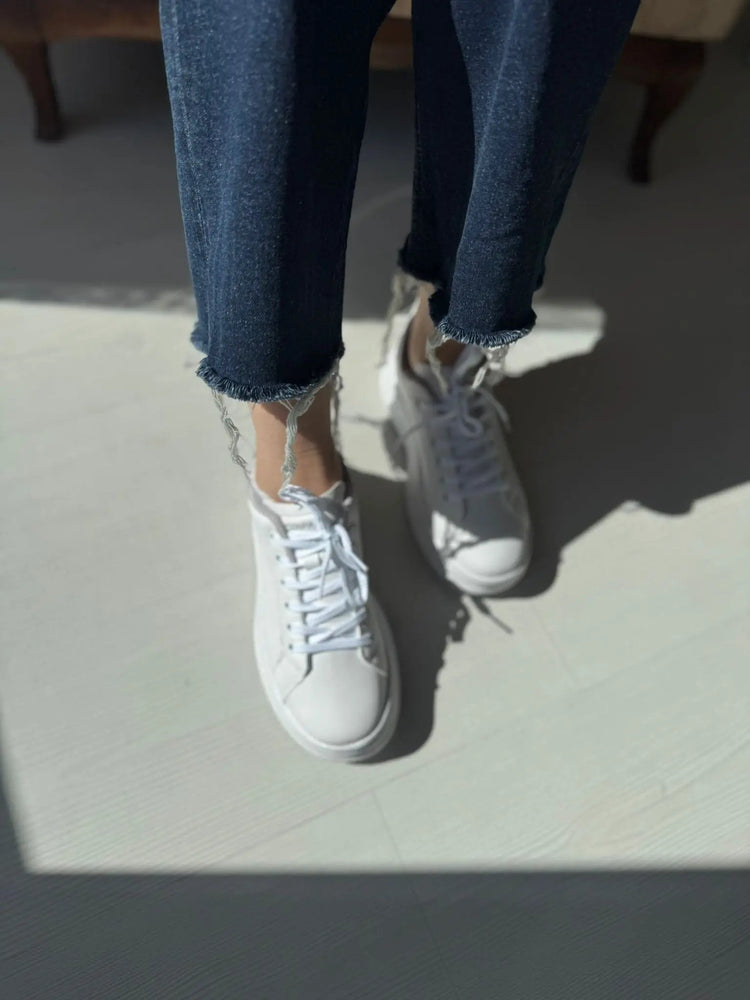 Fray Beyaz Günlük Spor Sneakers Melodi Ayakkabı
