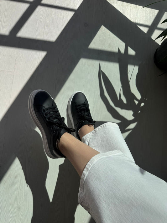 Fray Siyah Beyaz Günlük Spor Sneakers