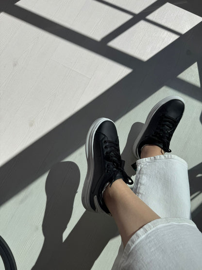 Fray Siyah Beyaz Günlük Spor Sneakers