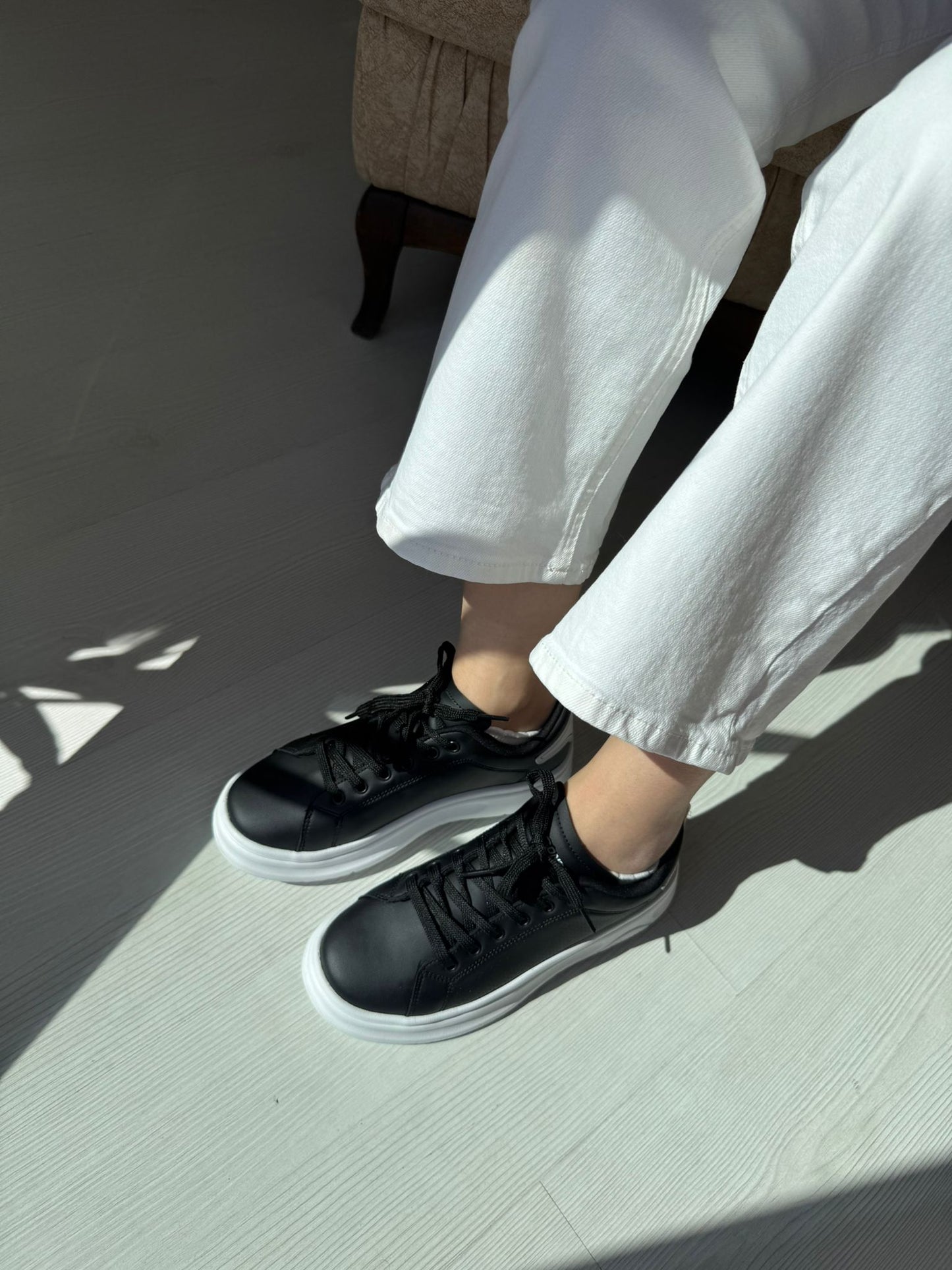 Fray Siyah Beyaz Günlük Spor Sneakers