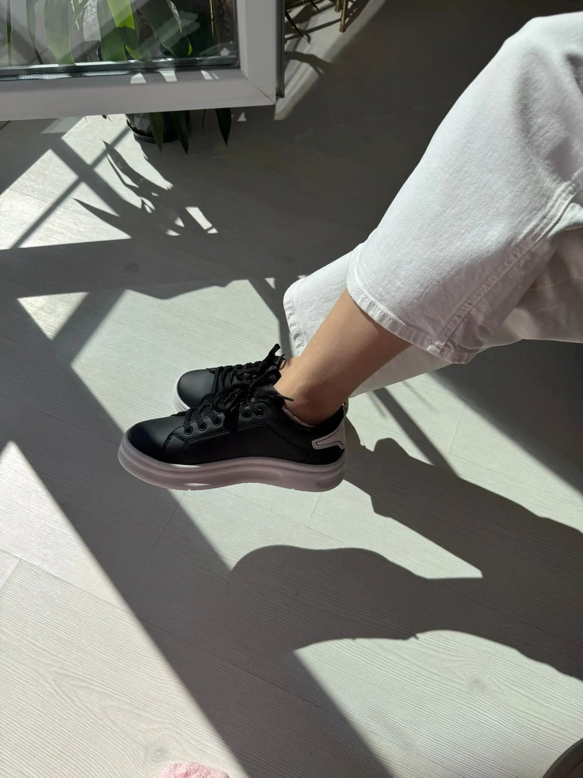Fray Siyah Beyaz Günlük Spor Sneakers Melodi Ayakkabı