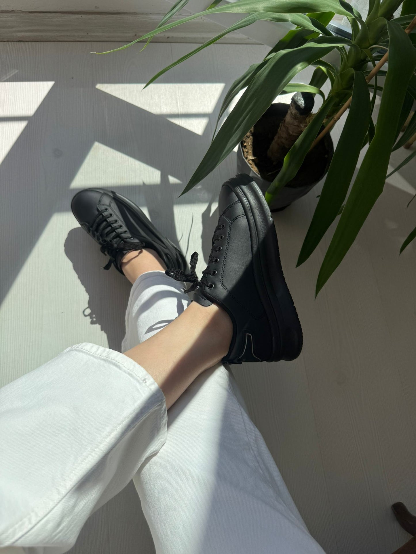 Fray SimSiyah Günlük Spor Sneakers