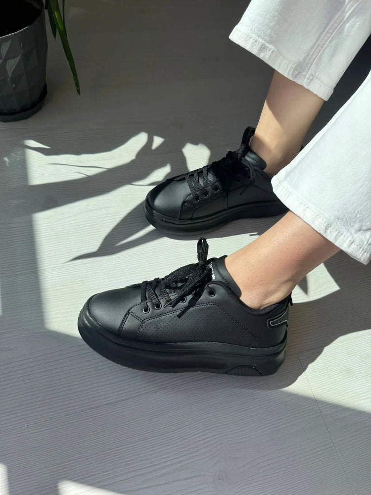 Fray SimSiyah Günlük Spor Sneakers Melodi Ayakkabı