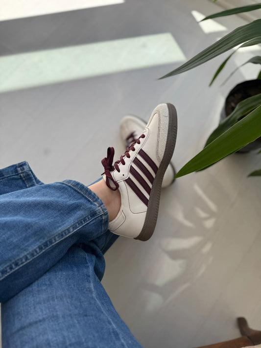 Samb Spor Ayakkabı Rahat Günlük Spor Ayakkabı - Beyaz Bordo
