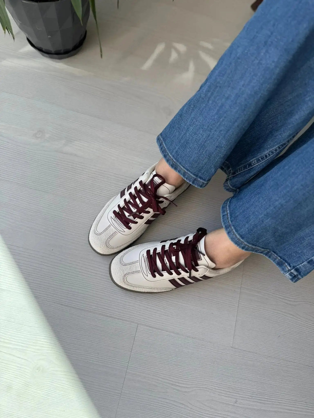 Samb Spor Ayakkabı Rahat Günlük Spor Ayakkabı - Beyaz Bordo Melodi Ayakkabı