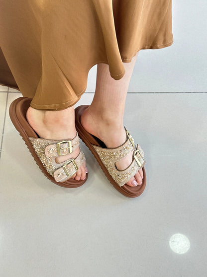 Taşlı Tokalı Kadın Terlik- Yaz Rahat Melodiayakkabı