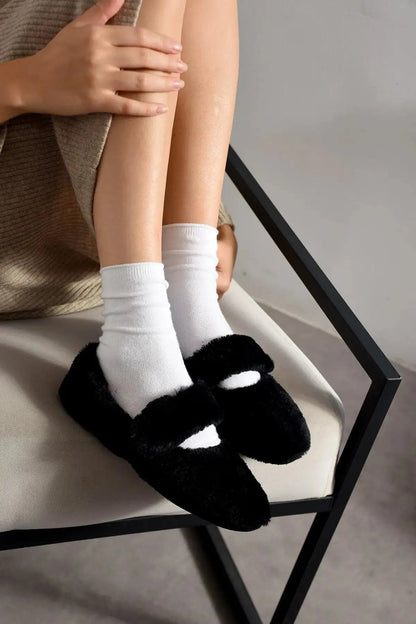 Peluş Ev Babeti–Tüylü Ultra Yumuşak Hafif Sıcak Konforlu Panduf Melodi Ayakkabı