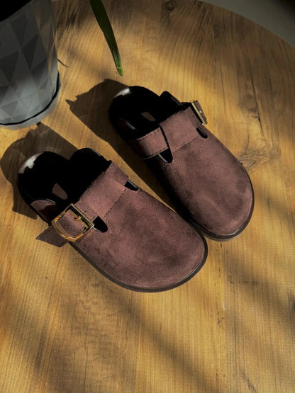 Lumi El Kahve Yapımı Kadın Önü Kapalı Toka Detaylı Kadın Terlik – Günlük Şıklık ve Konfor Melodi Ayakkabı