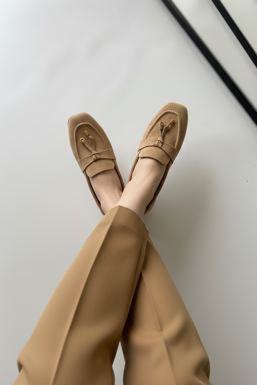 Bej Loafer Farklı Poz