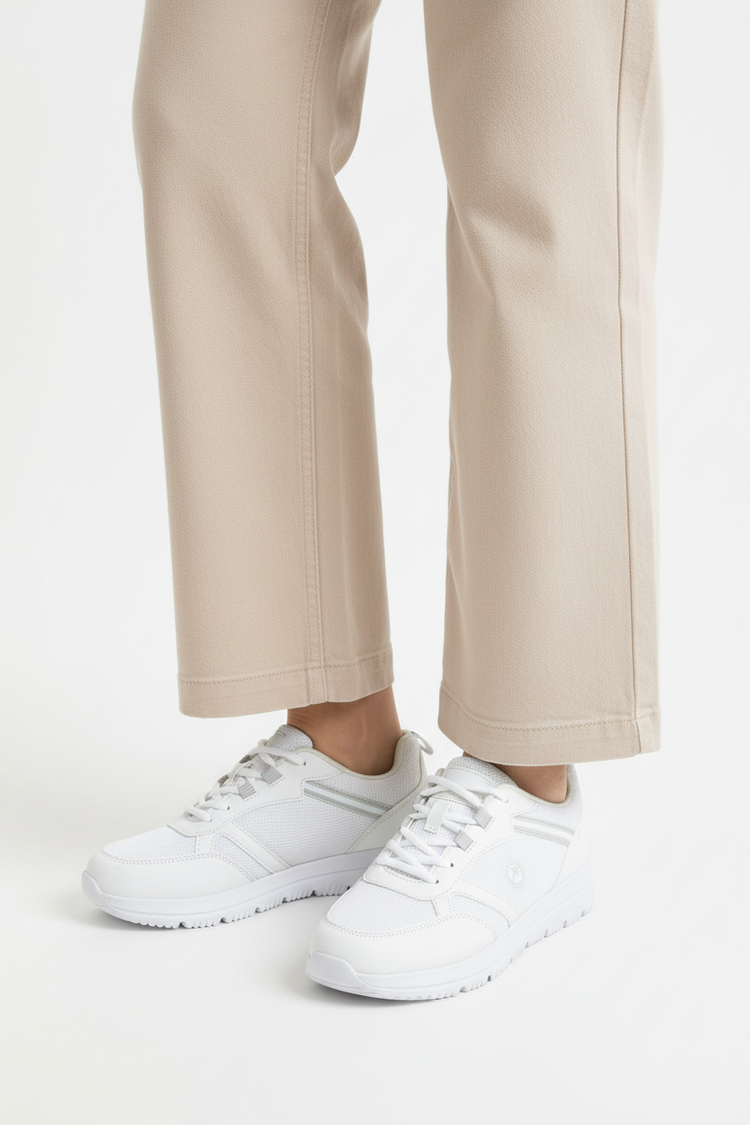 Günlük rahat ortopedik kadın sneakers beyaz - ön açı