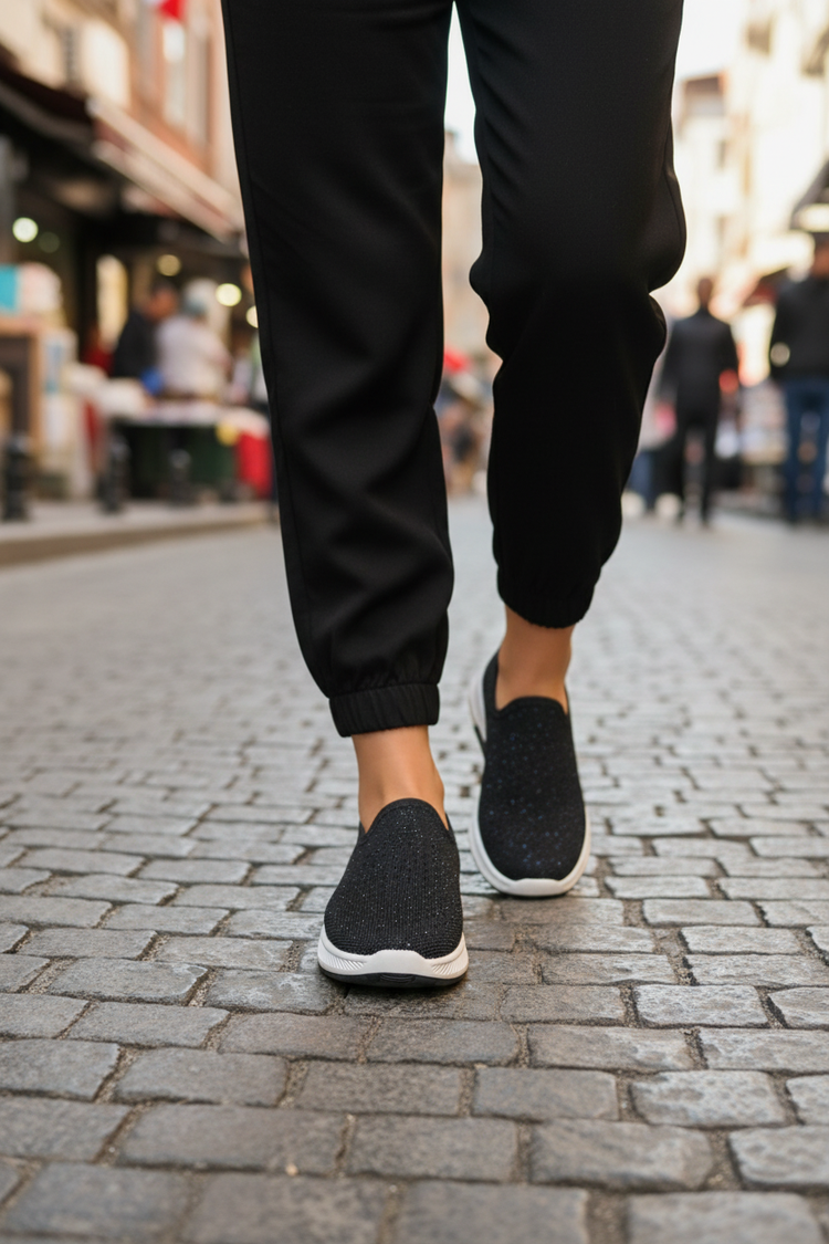 Softy taşlı slip-on kadın sneaker - görsel 3