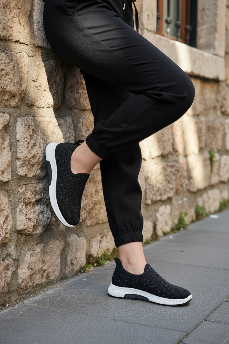 Softy taşlı slip-on kadın sneaker - görsel 1