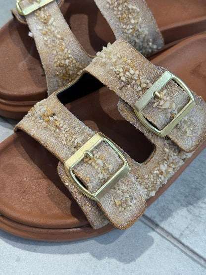 Taşlı Tokalı Kadın Terlik- Yaz Rahat Melodiayakkabı