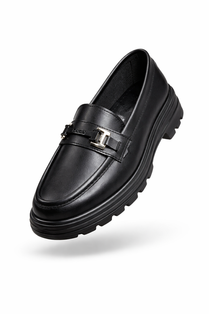 Rugan Tokalı Kadın Loafer Ayakkabı - Siyah Melodi Ayakkabı