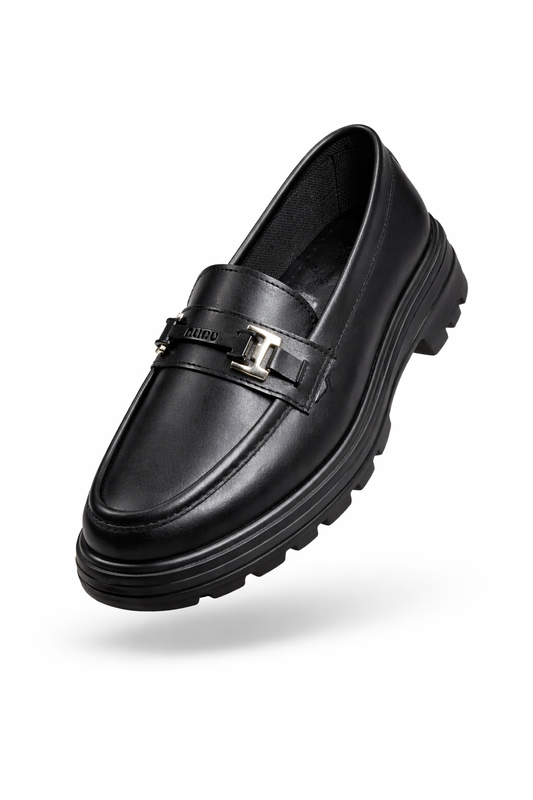 Rugan Tokalı Kadın Loafer Ayakkabı - Siyah Melodi Ayakkabı