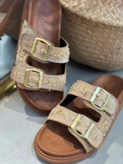 Taşlı Tokalı Kadın Terlik- Yaz Rahat Melodiayakkabı