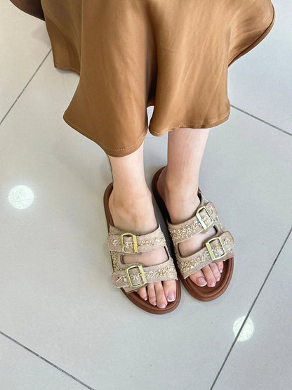 Taşlı Tokalı Kadın Terlik- Yaz Rahat Melodiayakkabı