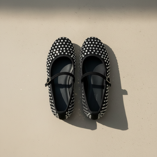 Taşlı Mary Jane Şık Günlük Rahat Babet Ayakkabı