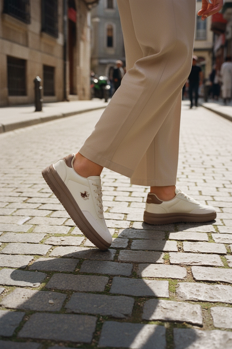 Riviera polo kadın sneaker krem - görsel 1