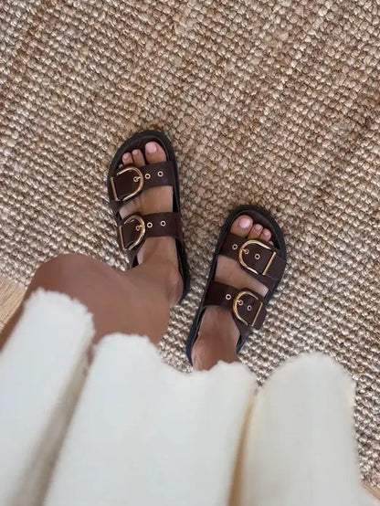 LAURA MANTAR KAHVE CİLT Melodiayakkabı