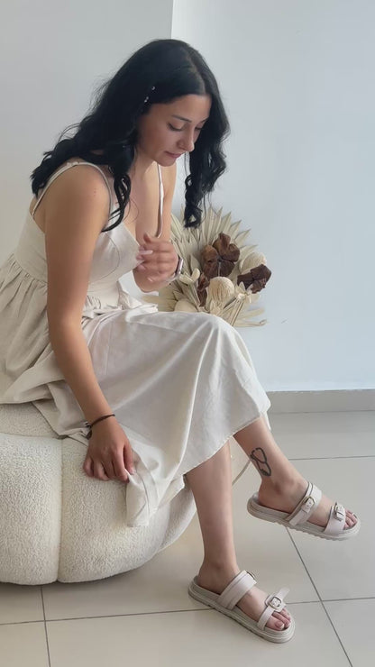 Lavinia Kadın Çift Tokalı Rahat Terlik – Günlük Yazlık Trend Terlik