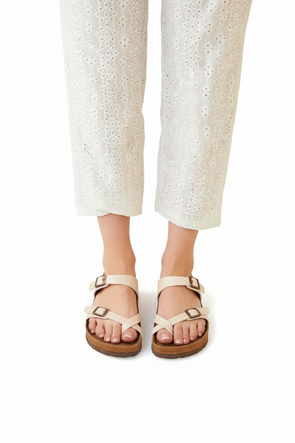 Sandalet üstten manken ayağında