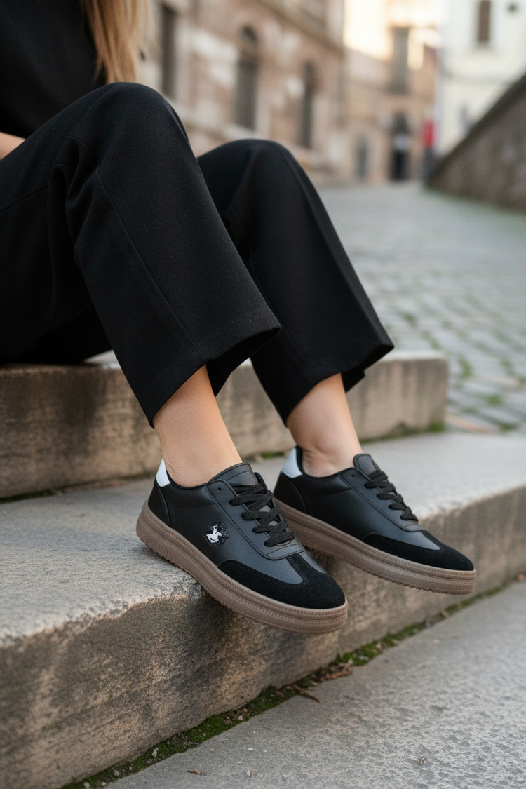 Riviera polo kadın sneaker siyah - görsel 1