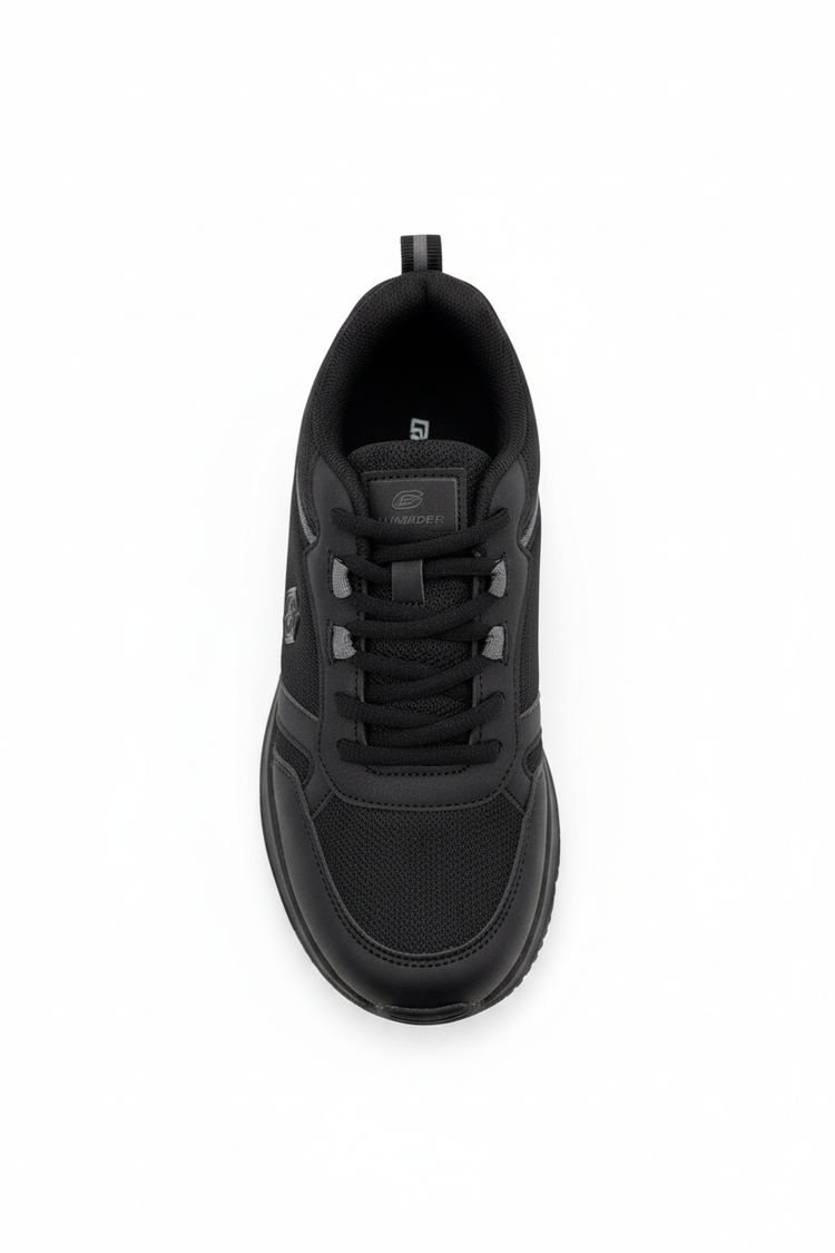Günlük rahat ortopedik kadın sneakers siyah - üstten